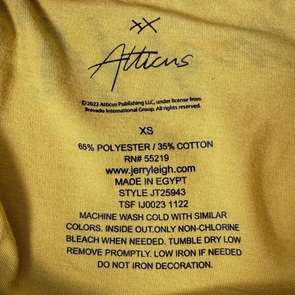 Tiger Print Shirt Womens Sz XS Yellow Double Sided Graphic Tee Atticus Poetry - Picture 8 of 8